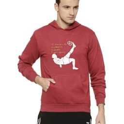 Campus Sutra Maroon Printed Full Sleeves Hooded Sweatshirt-image-16