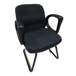 Teal Elite Mid Back Visitor Chair with Black Chrome Base - Black-picture-28