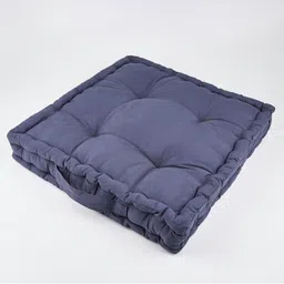 prettykrafts Grey Cotton Square Chair Cushion-4