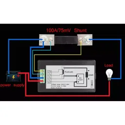 amiciSense 4 in 1 DC Energy Meter 6.5 - 100 V 100 Amp 10 kW Power Digital Display with Blue Back Light image 2