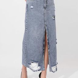 Zwankee Ripped A-Line Maxi Skirt-picture-35