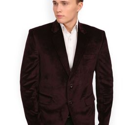 Wintage Purple Single-Breasted Cotton Velvet Blazer-image-66