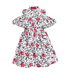 Aarika Girls Pink Printed Fit and Flare Dress-image-25