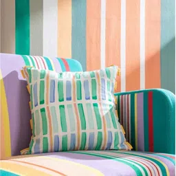 FREEDOM TREE White & Green Geometric Square Cushion Covers-24