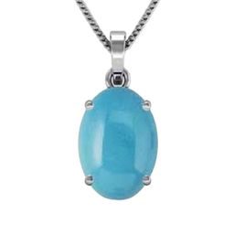 GenZcomplex Oval Shaped Natural Turquoise Stone Pendant-51