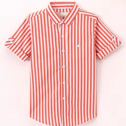 Jash Kids Half Sleeves Striped Shirt - Orange-picture-20
