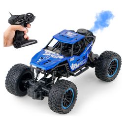 Fiddlerz Remote Control Rock Crawler Water Mist Spray High Speed RC Car Toys For Boys USB Rechargable 4WD Off Road Vehicle Toy Cars for Kids Best Birthday Gift - Blue-22