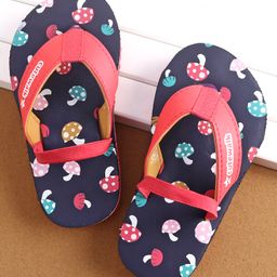 Cute Walk by Babyhug Slip On Flip Flops with Mushroom Print-Blue-image-85