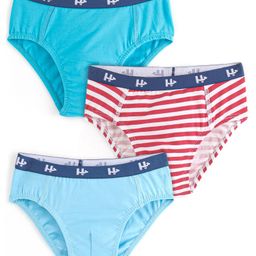 Honeyhap Premium Cotton Elastane Briefs With Bio Finish Striped & Solid Pack of 3- Bachelor Button Blue  Red &  Sky Blue-image-39