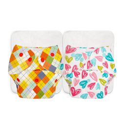 Superbottoms BASIC Washable & Reusable Cloth Diapers - Quick dry high absorption Diapers for Baby (3m-3y) Prefold Style Soaker Insert & Dry Feel Layer On Top Pack of 2 (Color &Print May Vary), 7 kg to 17 kg-22