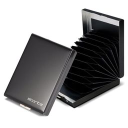 Storite 10 Slot RFID Blocking Vertical Metal Slim Credit Debit ATM Card Holder Wallet (Black-L 9.5 x B 6.6 x H 1.9 cm)-image-17
