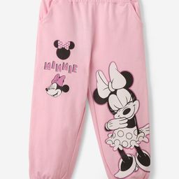 The Souled Store Cotton Mickey & Friends Featuring Minnie Mouse Printed Joggers - Pink-image-26