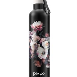 Pexpo Oslo Hot & Cold Stainless Steel Water Bottle |Vacuum Insulated Flask|ISI Certified |750 ml, Knight Black-Flower Print| Office | Home |Gym|Adults-picture-29