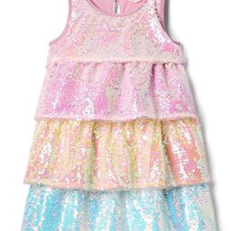 Primo Gino Woven Sleeveless Layered Party Dress with Sequin Detailing - Pink-image-45