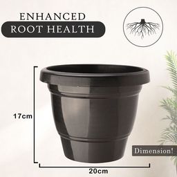 Kuber Industries Set Of 6 Black Planter With Pot image 5