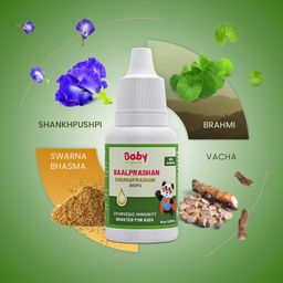 BabyOrgano BaalPrashan Swarnaprashan Immunity Booster Drops Pack Of 2 With Toothpaste - 15 ml Each image 2