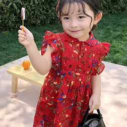 StyleCast x Revolte Girls Floral Printed Flared Sleeve A-Line Dress-image-42