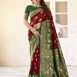 AVANTIKA FASHION Ethnic Motifs Zari Banarasi Saree-picture-17