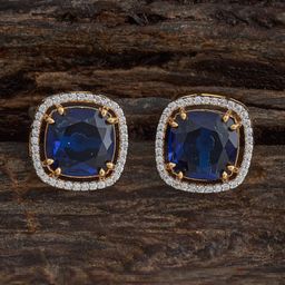 Kushal's Fashion Jewellery Gold-Plated Square Shaped Zircon Studded Studs-13
