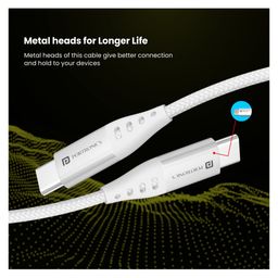 Portronics POR 1647 Konnect C1 Type C to Type C Cable - White image 5