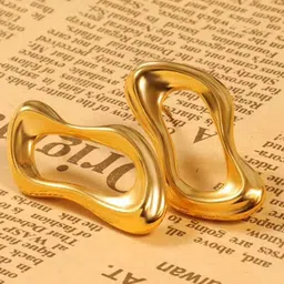 FIMBUL Gold-Plated Sculpted Contemporary Shaped Studs-image-1