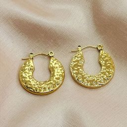 DressBerry Gold-Plated Contemporary Stainless Steel Bali Brunch Hoop Earrings-17