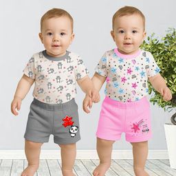 KidBee Kids Pack Of 2 Printed Short Sleeves T-shirt With Shorts-image-43