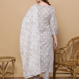 DUMMY SHAPE Ethnic Motifs Printed Straight Kurta With Trouser And Dupatta image 2