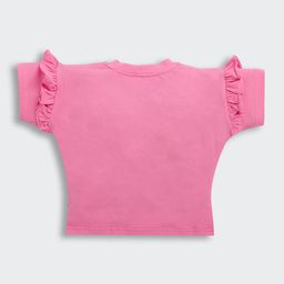 Tiny Girl Graphic Print Flutter Sleeve Top image 3