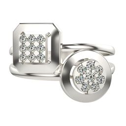 VALANOVA Sterling Silver White Gold Plated 0.28 Ct Lab Grown Diamond Ring-image-96