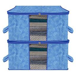 Kuber Industries Blue Set of 2 Regular Swab Storage Organisers-30
