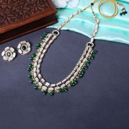 Mahi Multi Strand Ethnic Kundan Necklace Set-image-3