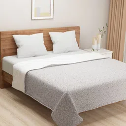 SWAYAM Grey & White Ethnic Motifs AC Room 150 GSM Cotton Double Bed Comforter-image-15