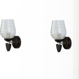 1ST TIME Set Of 2 Grey & White Glass Traditional Wall Lamp-picture-48