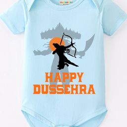 BLUSHES Infants Happy Dussehra Printed Pure Cotton Bodysuit-picture-15