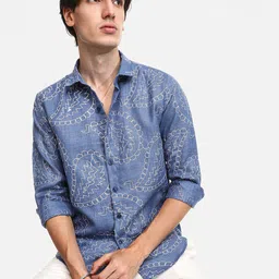 Campus Sutra Men Comfort Spread Collar Ethnic Motifs Printed Casual Shirt-image-72