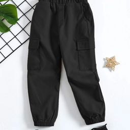 YK X Trampoline Boys Relaxed Pleated Cargos Trousers-image-67