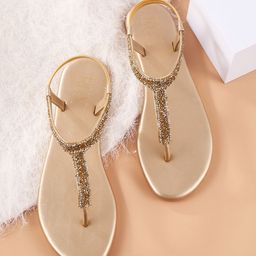 RUXBYPAYAL Women Embellished T-Strap Flats with Embroidered-12