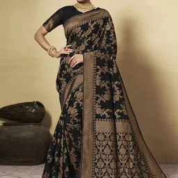 INDIOTSAV Floral Woven Design Zari Banarasi Saree-picture-24