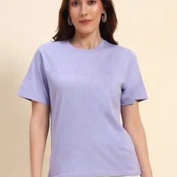 Mast & Harbour Round Neck Bio Finish Pure Cotton T-shirt-image-86