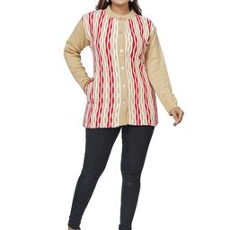 WOOL 4U Women Ribbed Woollen Longline Cardigan-9