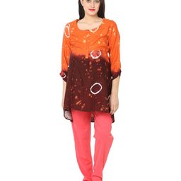 Kriti Three Fourth Sleeves Maternity Kurta - Brown Orange-image-80