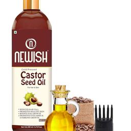 NEWISH Premium Castor Oil for Hair Growth, Skin and Eyebrow, Natural | Organico | Virgin | Pure Cold Pressed, Massage oil | Skin Oil - 200ml-11
