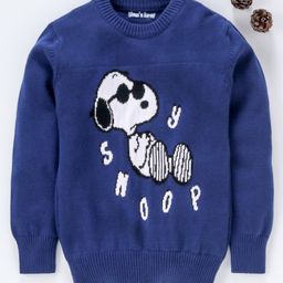 Mom's Love Full Sleeves Pullover Sweater Snoopy Design - Blue-image-75