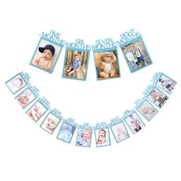 Funcart Baby 1st Birthday Photo Banner - Blue-12