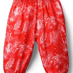 Kookie Kids Full Length Lounge Pant Leaf Print - Orange-image-117