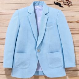 Robo Fry Full Sleeves Solid Party Wear Blazer - Sky Blue-picture-34