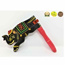 A&A Kreative Box Rotating Rattle Indian Gajraj Wooden - Color May Vary-12