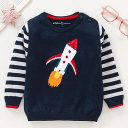 ToffyHouse Full Sleeves Sweater Rocket Design - Blue-image-61