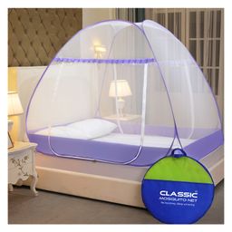 Classic Mosquito Net for Double Bed King Size Foldable Premium Machardani - Purple-78
